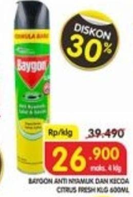 Promo Harga BAYGON Insektisida Spray 600 ml - Superindo