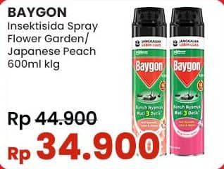 Promo Harga Baygon Insektisida Spray Flower Garden, Japanese Peach 600 ml - Indomaret