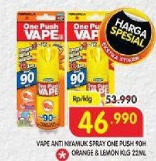 Promo Harga FUMAKILLA VAPE One Push Lemon 90 Hari, Orange 90 Hari 22 ml - Superindo