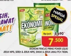 Promo Harga Ekonomi Pencuci Piring Power Liquid Jeruk Nipis, Sereh Jeruk Nipis, Siwak Jeruk Limau 760 ml - Superindo