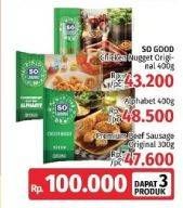 Promo Harga So Good Chicken Nugget + Alphabet + Premium Beef Sausage  - LotteMart