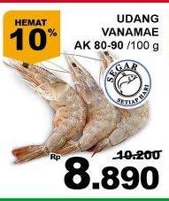 Promo Harga Udang Vanamae AK 80-90 per 100 gr - Giant