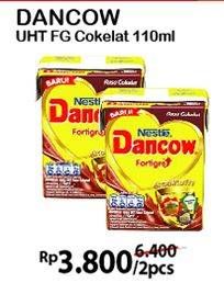 Promo Harga DANCOW Fortigro UHT Coklat per 2 pcs 110 ml - Alfamart