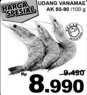 Promo Harga Udang Vanamae AK 80-90 per 100 gr - Giant