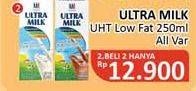 Promo Harga ULTRA MILK Susu UHT Low Fat Coklat, Low Fat Full Cream 250 ml - Alfamidi