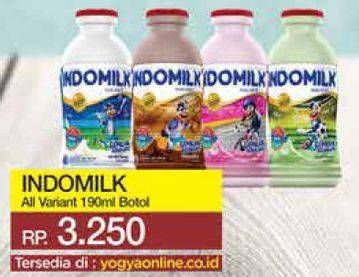 Promo Harga INDOMILK Susu Cair Botol All Variants 190 ml - Yogya