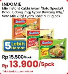 Promo Harga Indomie Mi Kuah Kaldu Ayam, Soto Spesial, Ayam Bawang, Soto Mie, Ayam Spesial 65 gr - Indomaret