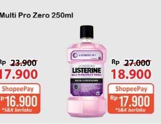 Promo Harga Listerine Mouthwash Antiseptic Multi Protect Zero 250 ml - Alfamart