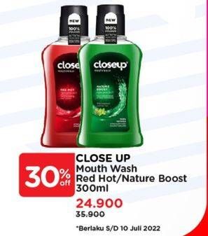 Promo Harga Close Up Mouthwash Nature Boost, Red Hot 300 ml - Watsons