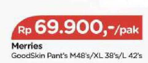 Promo Harga Merries Pants Good Skin M48, XL38, L42 42 pcs - TIP TOP