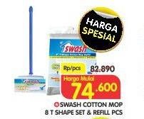 Promo Harga SWASH T-Shape Cotton Mop Refill  - Superindo