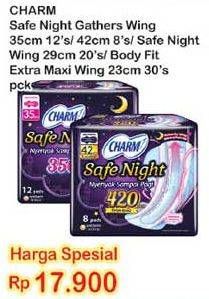Promo Harga CHARM Safe Night / Body Fit Extra Maxi  - Indomaret