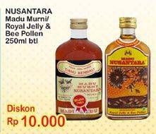 Promo Harga MADU NUSANTARA Madu Royal Jelly, Bee Pollen, Madu Murni 250 ml - Indomaret