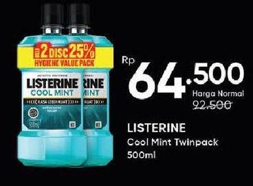 Promo Harga Listerine Mouthwash Antiseptic Kecuali Cool Mint 500 ml - Guardian