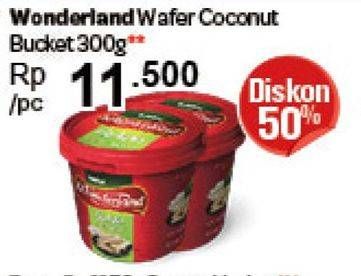 Promo Harga WONDERLAND Wafer Coconut 300 gr - Carrefour