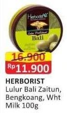 Promo Harga HERBORIST Lulur Tradisional Bali Bengkoang, Whitening Milk, Zaitun 100 gr - Alfamart