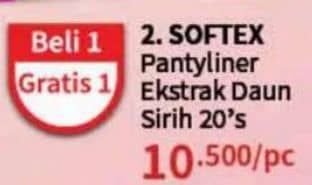 Promo Harga Softex Pantyliner Daun Sirih 20 pcs - Guardian