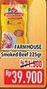 Promo Harga FARMHOUSE Smoked Beef Honey BBQ 225 gr - Hypermart