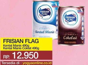 Promo Harga FRISIAN FLAG Susu Kental Manis Cokelat, Putih 490 gr - Yogya