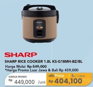 Promo Harga Sharp Rice Cooker KS-G18MH 1800 ml - Carrefour