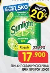 Promo Harga Sunlight Pencuci Piring Jeruk Nipis 100 1500 ml - Superindo