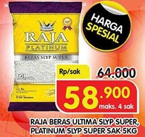 Promo Harga RAJA Ultima Beras/Platinum Beras Slyo Super 5000gr  - Superindo