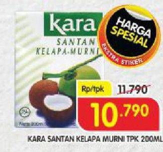 Promo Harga KARA Santan Kelapa Murni 200 ml - Superindo