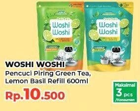 Promo Harga Woshi Woshi Dishwash  Green Tea, Lime Lemon Basil 600 ml - Yogya