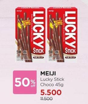 Promo Harga MEIJI Biskuit Lucky Stick Chocolate 45 gr - Watsons