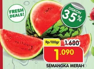 Promo Harga Semangka Merah per 100 gr - Superindo