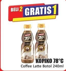 Promo Harga Kopiko 78C Drink Coffee Latte 240 ml - Hari Hari