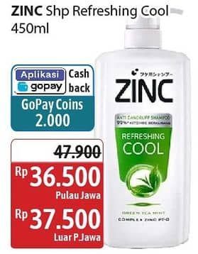 Promo Harga Zinc Shampoo Refreshing Cool 450 ml - Alfamidi