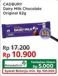 Promo Harga Cadbury Dairy Milk Original 62 gr - Indomaret