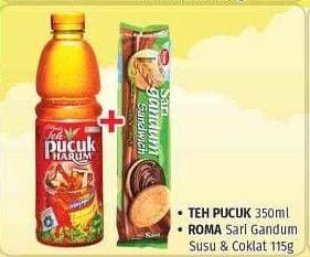 Promo Harga Paket Hemat: Teh Pucuk 350ml + Roma Sari Gandum Susu & Coklat 115gr  - Lotte Grosir