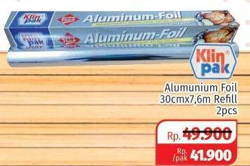 Promo Harga KLINPAK Aluminium Foil 30cm X 7.6m per 2 pcs - Lotte Grosir