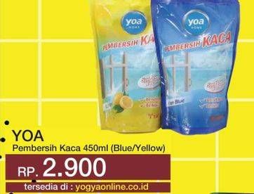 Promo Harga YOA Pembersih Kaca Lemon, Blue 450 ml - Yogya