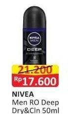 Promo Harga Nivea Men Deo Roll On Deep, Dry Clean 50 ml - Alfamart