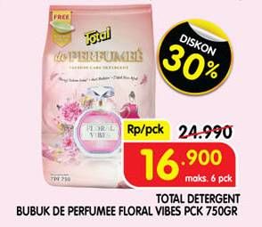 Promo Harga Total Detergent Powder de Perfumee 750 gr - Superindo