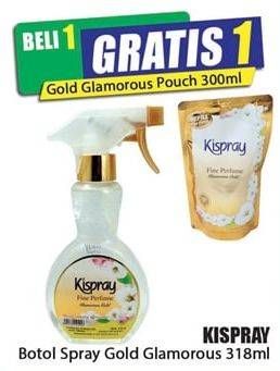 Promo Harga KISPRAY Pelicin Pakaian Spray Glamorous Gold 318 ml - Hari Hari