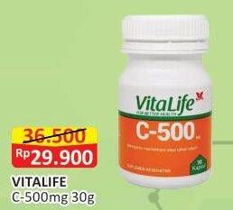 Promo Harga VITALIFE C-500mg 30 pcs - Alfamart