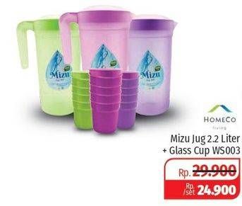 Promo Harga MIZU Drink Cup Set WS003 2200 ml - Lotte Grosir