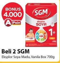 Promo Harga SGM Soya 1 Susu Pertumbuhan Madu, Vanila 700 gr - Alfamart