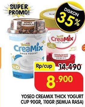 Promo Harga YOSEO Creamix Thick Yogurt All Variants 90 gr - Superindo