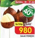 Salak Pondoh per 100 gr Diskon 42%, Harga Promo Rp980, Harga Normal Rp1.690