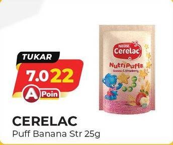 Promo Harga NESTLE CERELAC Nutripuffs Banana Strawberry 25 gr - Alfamart
