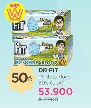 Promo Harga DR FIT Mask Earloop 50 pcs - Watsons