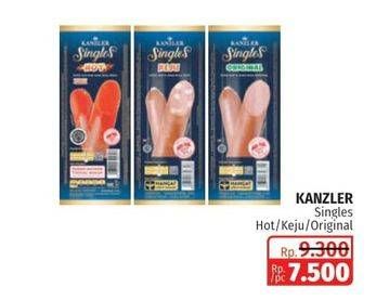 Promo Harga Kanzler Sosis Single Hot, Original, Keju 65 gr - Lotte Grosir