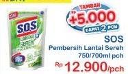 Promo Harga SOS Pembersih Lantai Sereh, Sereh 700 ml - Indomaret