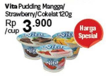 Promo Harga VITA PUDDING Pudding Mangga, Strawberry, Coklat 120 gr - Carrefour