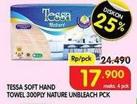 Promo Harga TESSA Soft Hand Tissue Nature Unbleach 300 pcs - Superindo